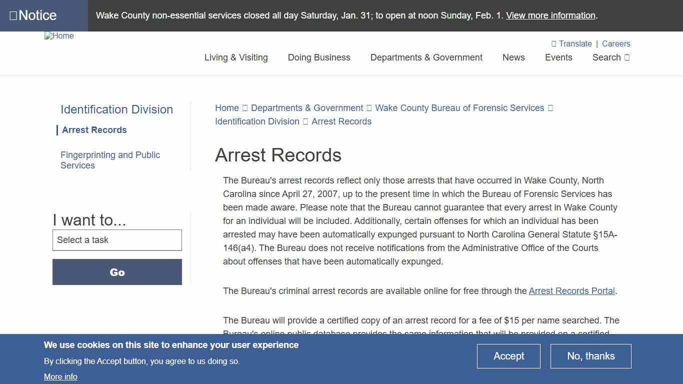 Arrest Records Wake County Government