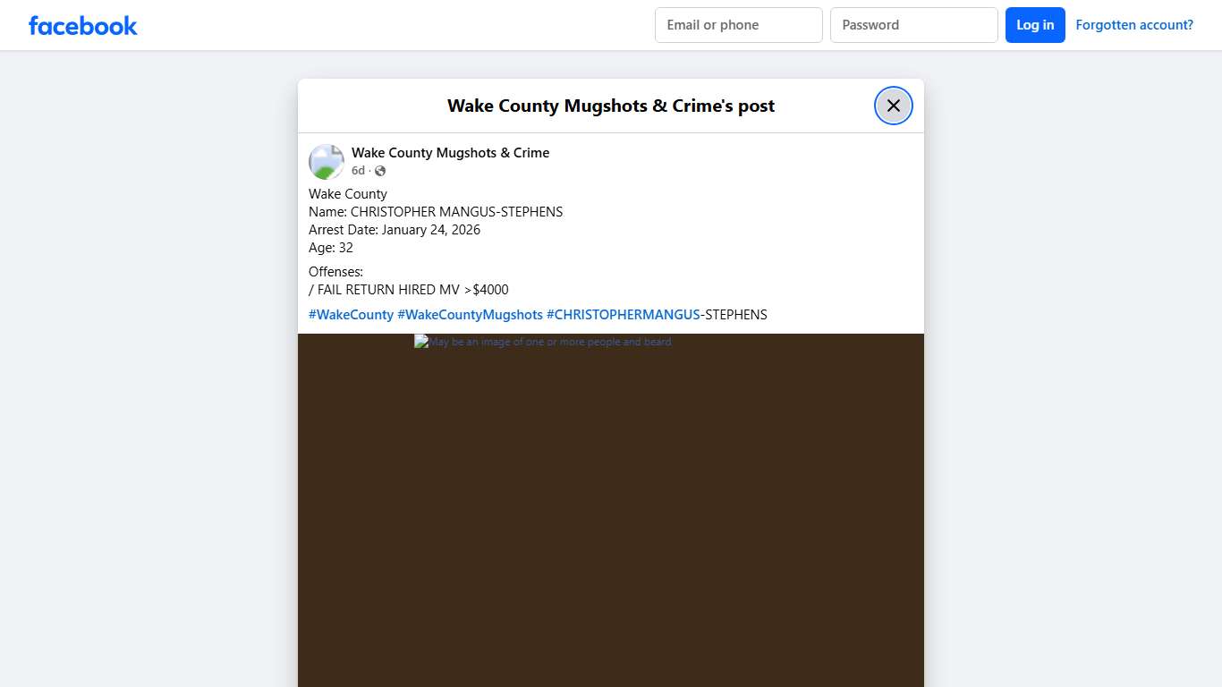 Wake County Name:... - Wake County Mugshots & Crime Facebook